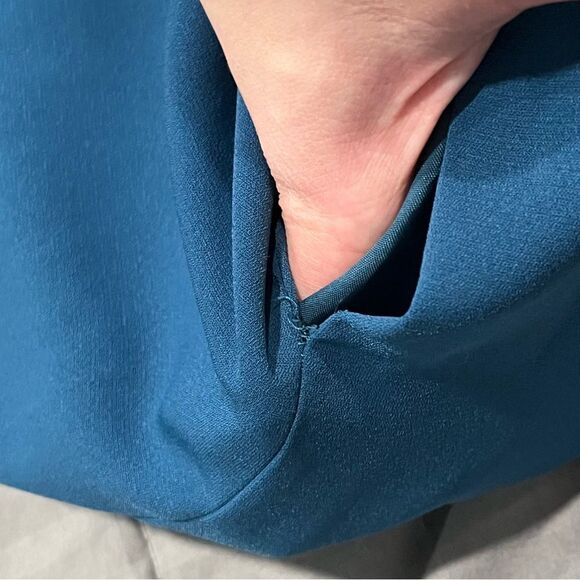 Jill Jill Stuart Coastal Blue Spaghetti Strap Belted Jumpsuit w/ Pockets Size 6 - Picture 10 of 12